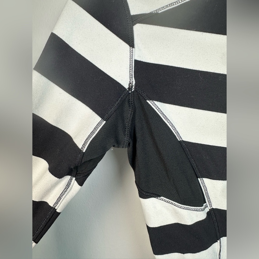 lululemon athletica Black and White Striped Long Sleeve Top - Picture 6 of 7